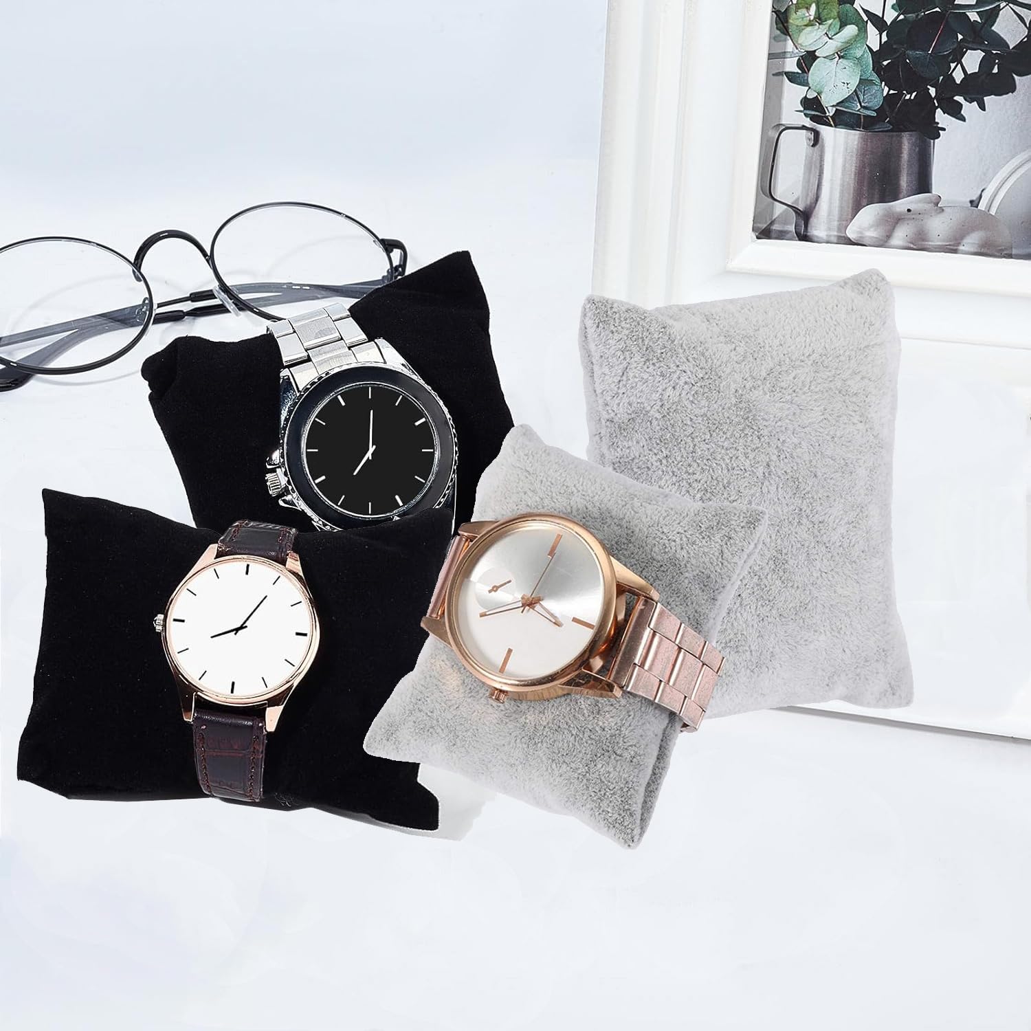 20 Cuscini Velluto Per Esposizione Gioielli - Nero 7x8 Cm, Per Orologi E Bracciali - Foto 5