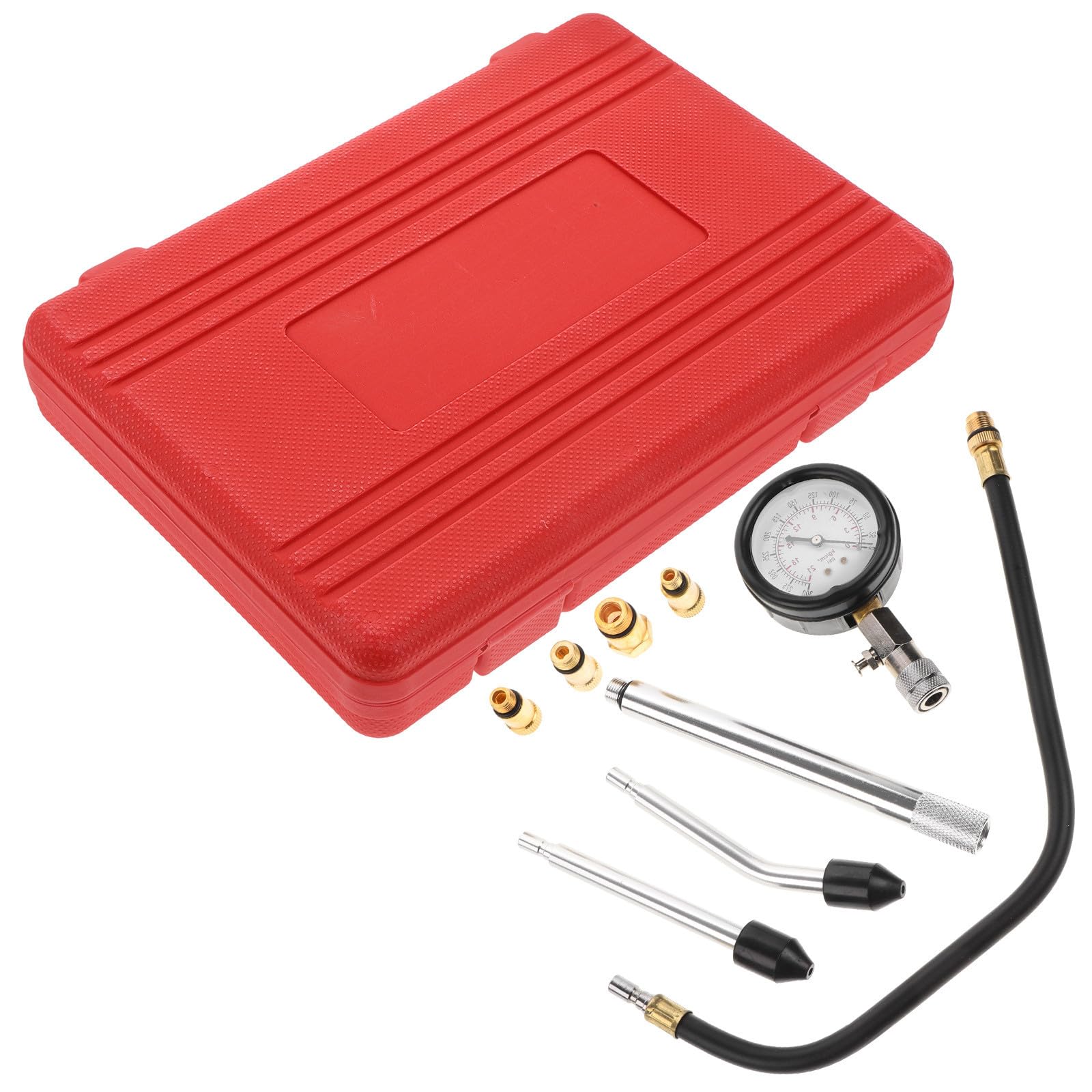 Kit de Comprobador de Compresión Aleación de y Plástico Medidor de Presión de Cilindro Confiable y Fácil de Operar para Motocicletas y Automóviles para Mantenimiento