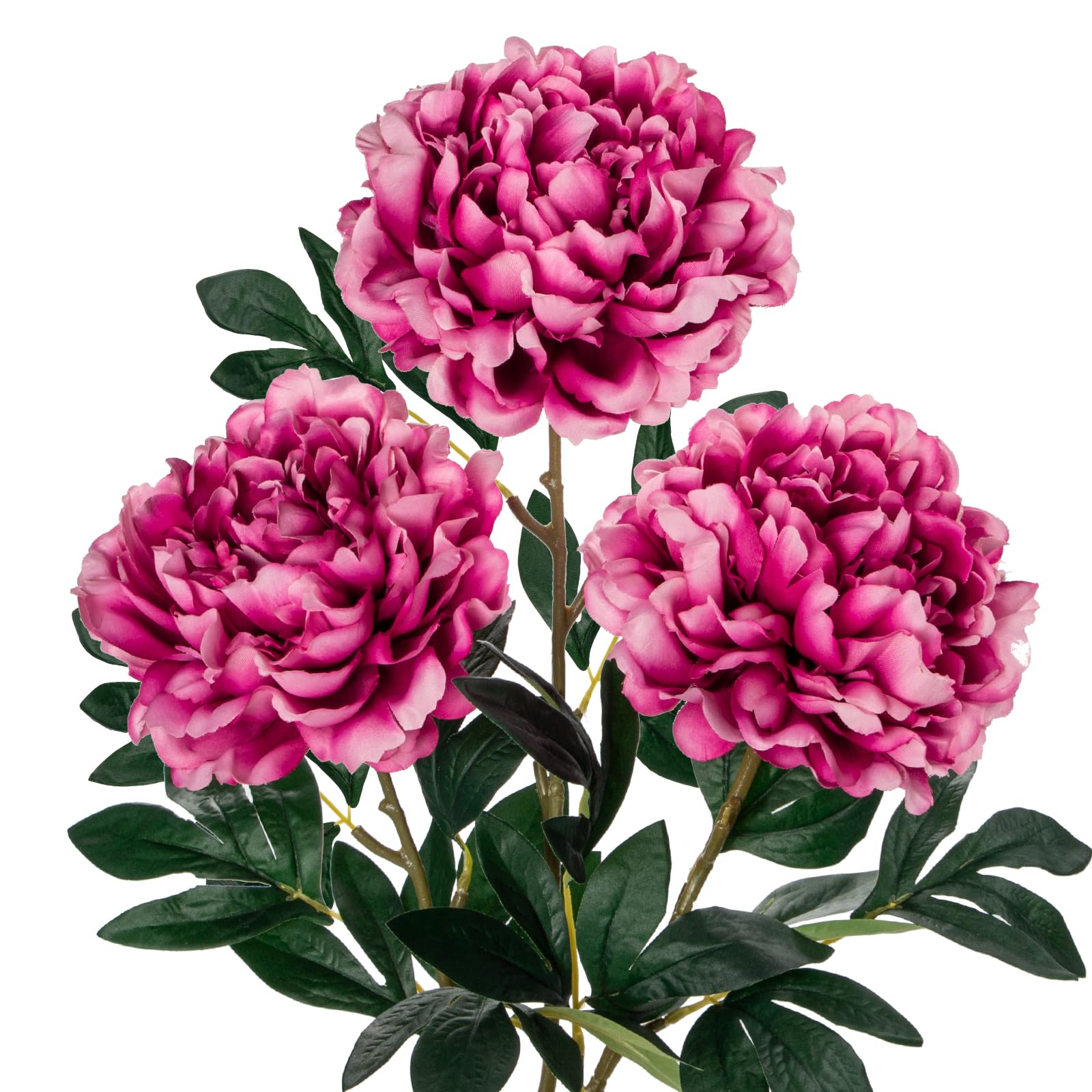 Hollyone 6.3'' Fushia Peony Artificial Flowers with 29.1'' Long Stem
