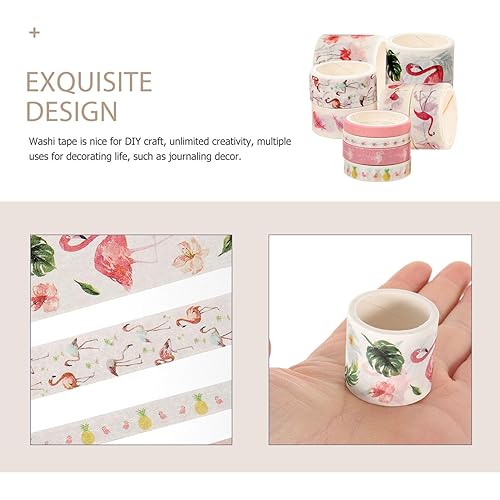 Miniatura 5 de NIYANGLE 10 rollos de cinta de decoración álbum de recortes materiales de artesanía suministros estudiantiles papel japonés a granel