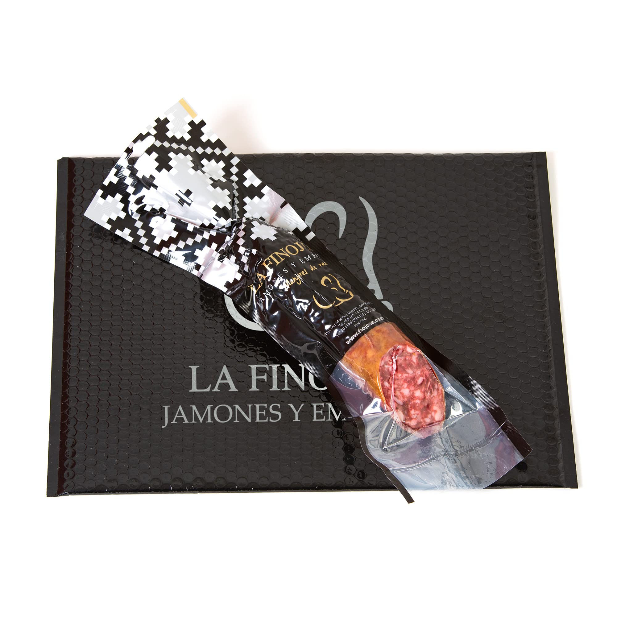 La Finojosa - Salchichón Iberico aus Eichelmast - 300/400 g - Mindestens 90 Tage Reifezeit - Iberico Wurstware - Angenehmes und Intensives Aroma - Dehesa de Los Pedroches