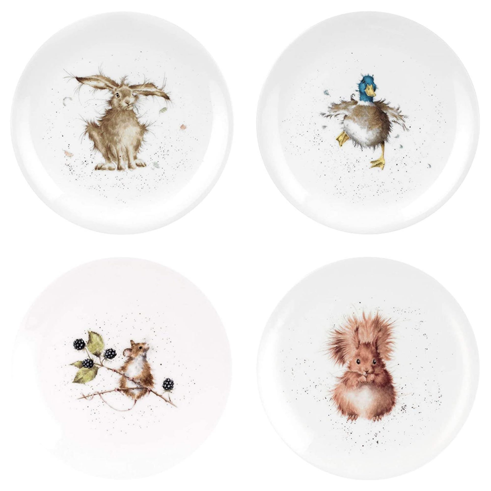 Wrendale Coupe Plate 8" - Assorted designs set of 4