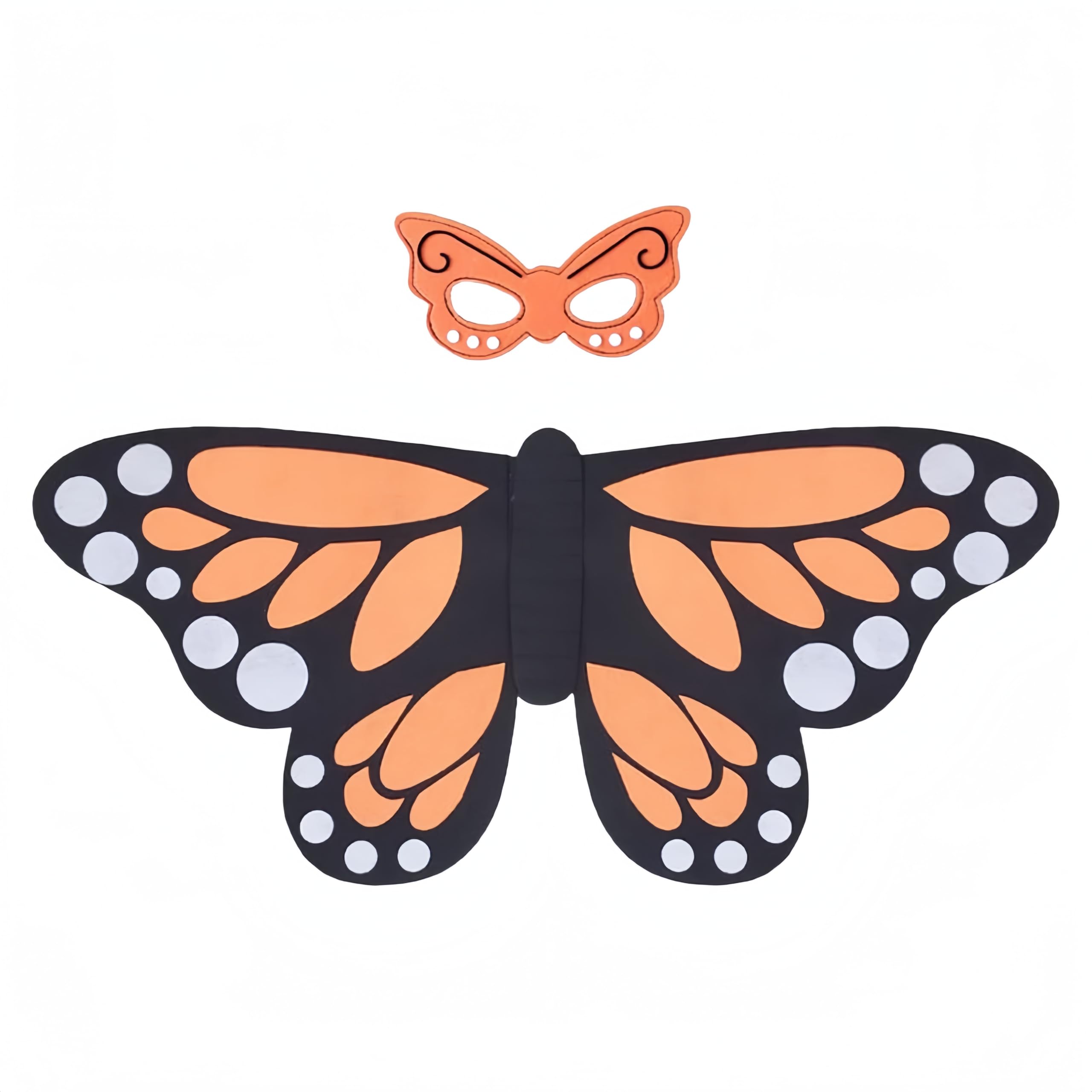 Proumhang Kids Bird Wings Costume For Age 3~8 Years,Bird Owl And Peacock Masque Owl Dress Up,Boys Girls Felt Eye Masque And Wings Set,Halloween Colorful Fancy Dress