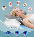 MISSCOZY Cervical Neck Pillow for Neck Pain Relief, 2-in-1 Ergonomic Memory Foam Pillow for Side, Back and Stomach Sleepers, Neck Pillow with Breathable Pillowcase, Grey