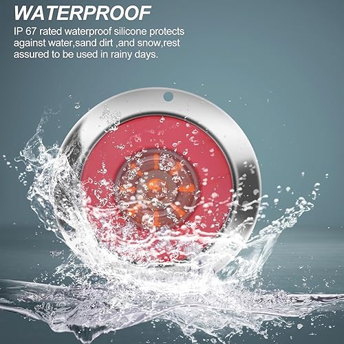 Miniatura 7 de Biqing 2 luces traseras redondas de 4 pulgadas, luces traseras LED rojas de 24 V, luces traseras de freno para remolque, 24 LED, montaje de brida