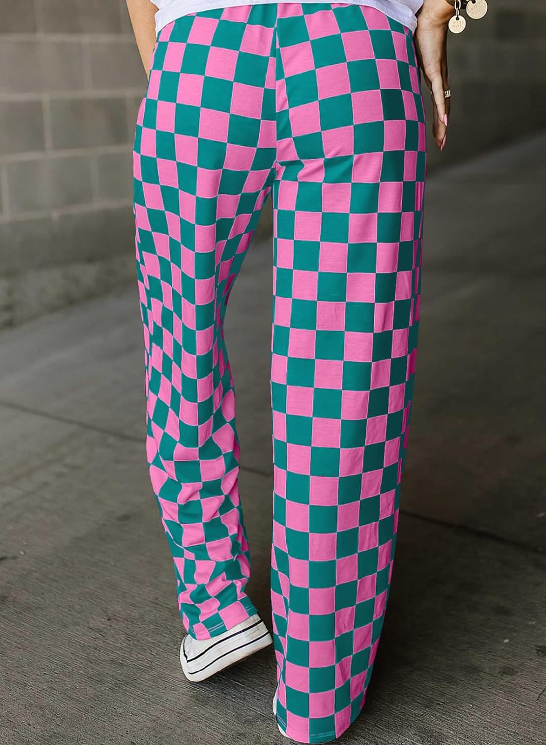 Acelitt Womens Checkered Pants image 2