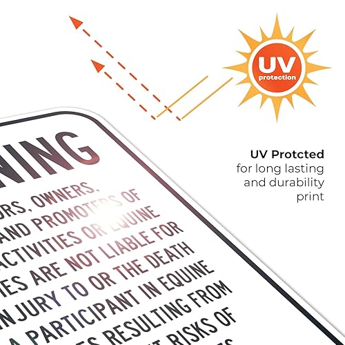 Miniatura 7 de Warning Under New Mexico Law Equine Activity Sponsor Or Professional Sign, 12x18 Inches, Rust Free .063 Aluminum, Fade Resistant, Made in USA by