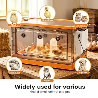 Chicken Brooder Box 83L Large Foldable Chick Brooder Hold up to 20 Chicks Poultry Breeding Box for Chicks Ducklings Quail Hamster Guinea Pig Kitten Puppies(Orange)