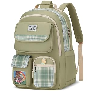 Girls School Backpack Cute Book Bag with Laptop Compartment for Teens Aesthetic Laptop Back Pack for Middle High