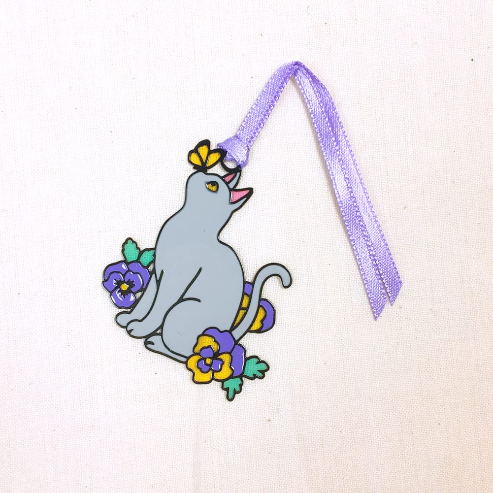 赤いリボンを巻いた白猫 ヴィンテージ ステンドグラス レア 丸型 ブルー 青