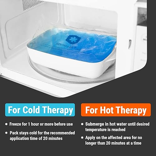 Miniatura 6 de ICEWRAPS Paquetes de hielo de gel reutilizables extra grandes de 6 x 12 pulgadas y bolsa de hielo reutilizable con cubierta de tela suave, paquete