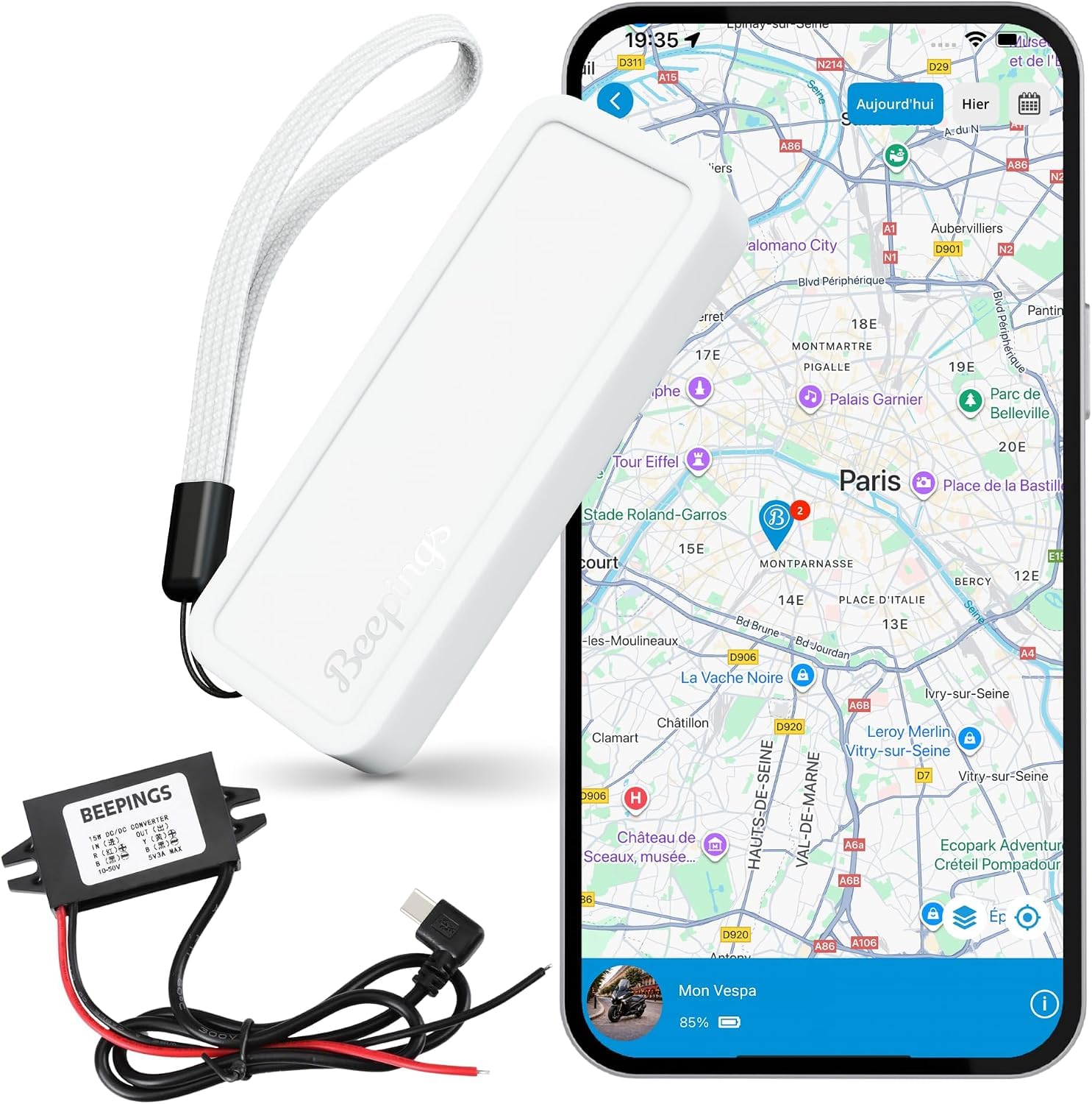 Pack ZEN S + Convertitore; GPS Tracker per Auto, Moto, Scooter