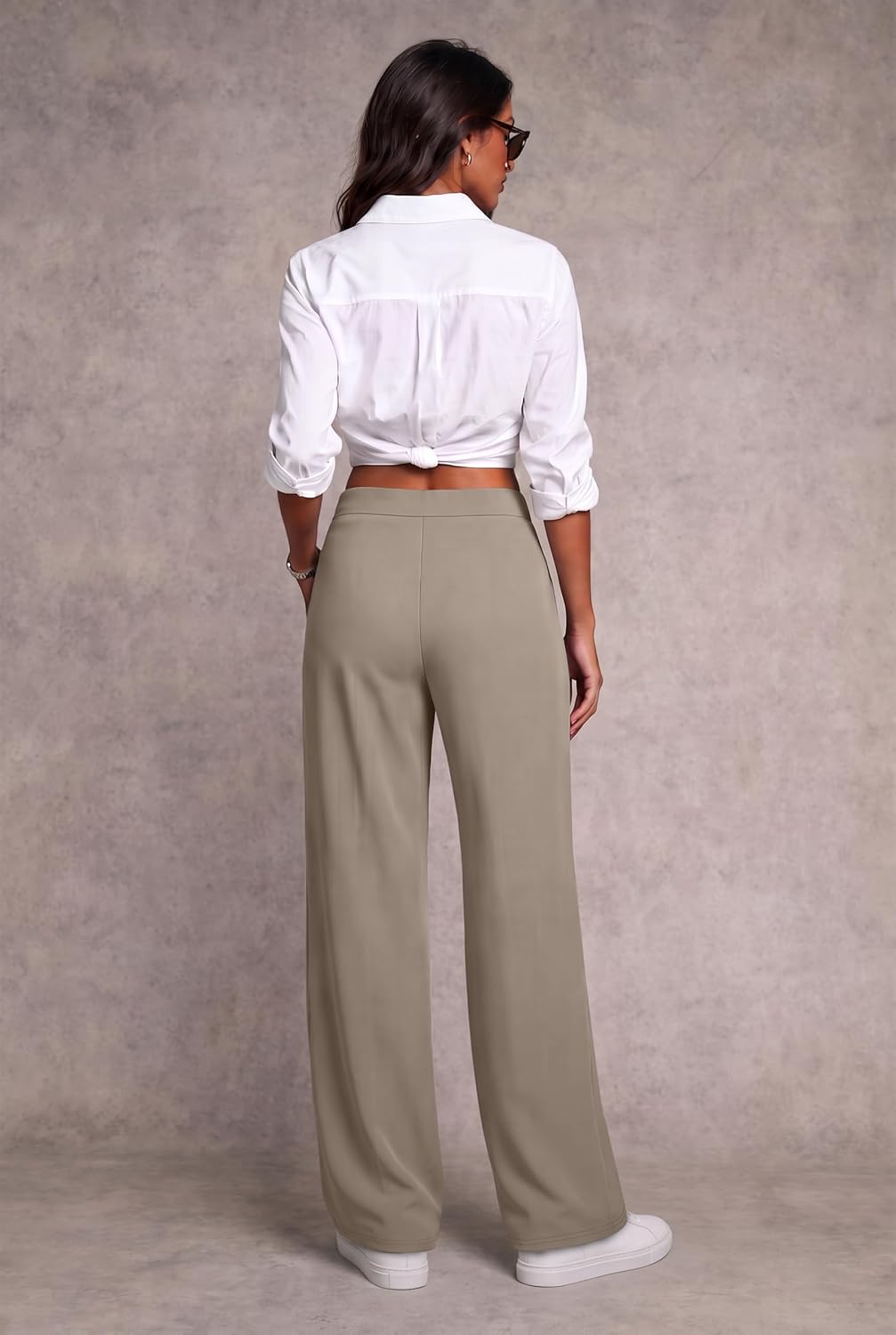 Women Fall Wide Leg Pants Business Casual Outfits Trousers Slacks Trendy image 2