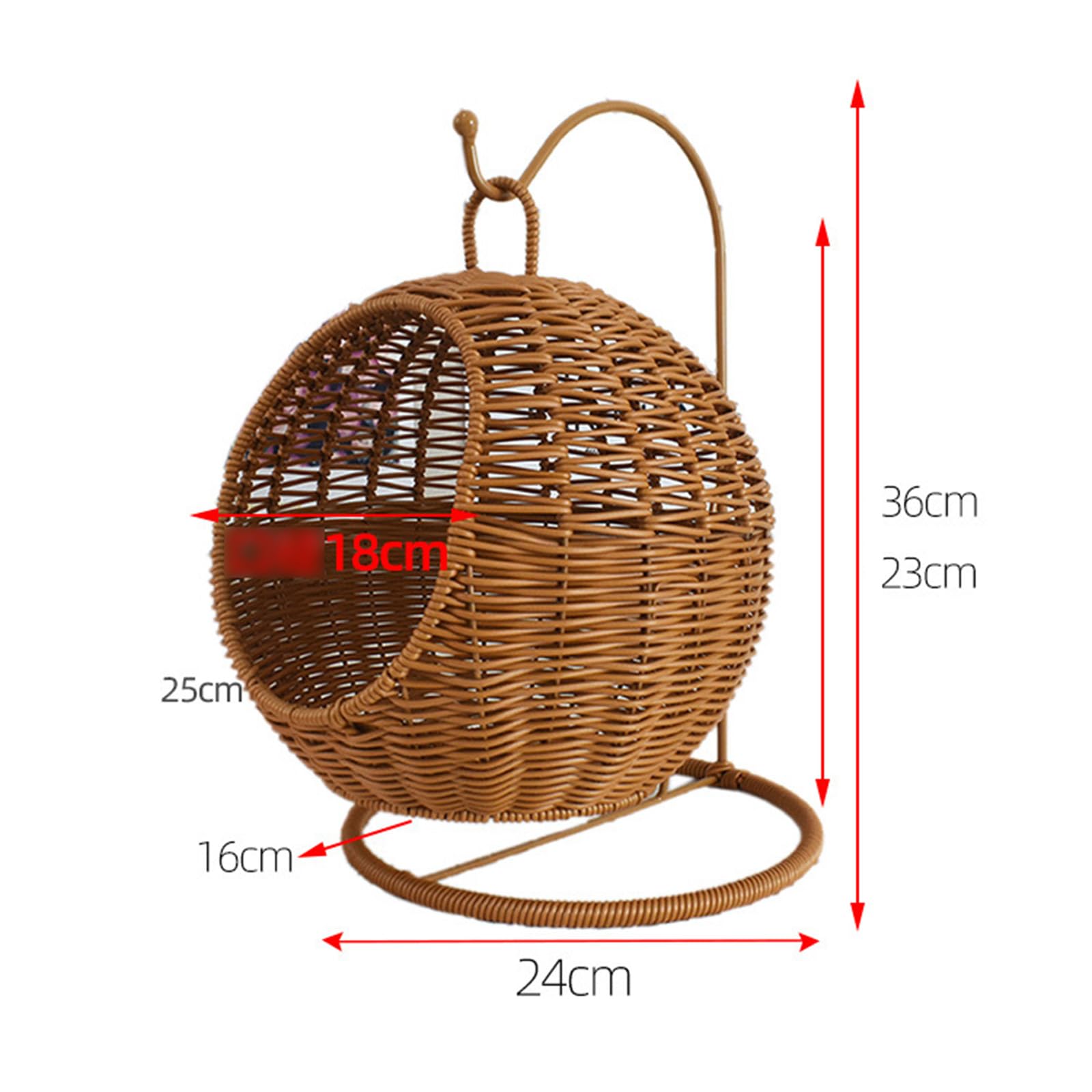 BURLOE Brown, Hand Woven Fruit And Vegetable Hanging Basket - Image 5