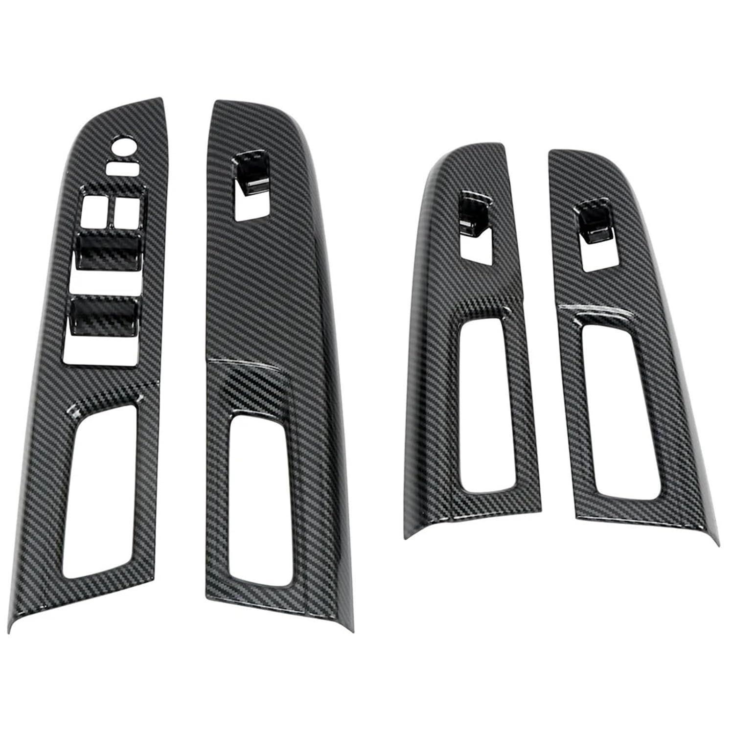 Interior Trim for Subaru for WRX STI 2015-2020 RHD Car Interior Accessories Door Armrest Window Switch Lift Cover Trim ABS Cabon Fiber Black 4pcs Auto Central Decoration