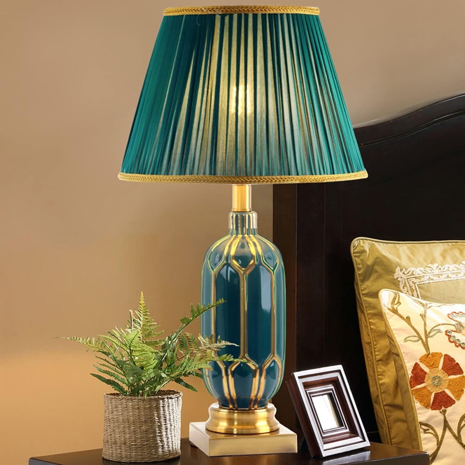 Lampada da tavolo ceramica nordica, lampada comodino minimalista moderna