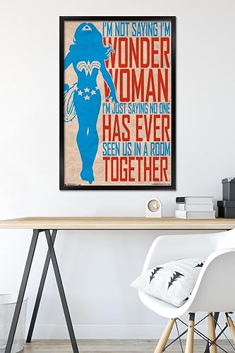 Miniatura 6 de Trends International DC Comics - Póster de pared de identidad secreta, Mujer Maravilla, 22.375 x 34 pulgadas, versión enmarcada en negro