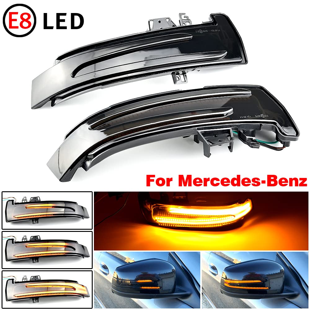 2 feux de clignotage dynamiques séquentiels compatibles avec Be-nz W204 CLA A B C E S GLA GLK CLS classe W176 W212 LED rétroviseur latéral clignotant montage