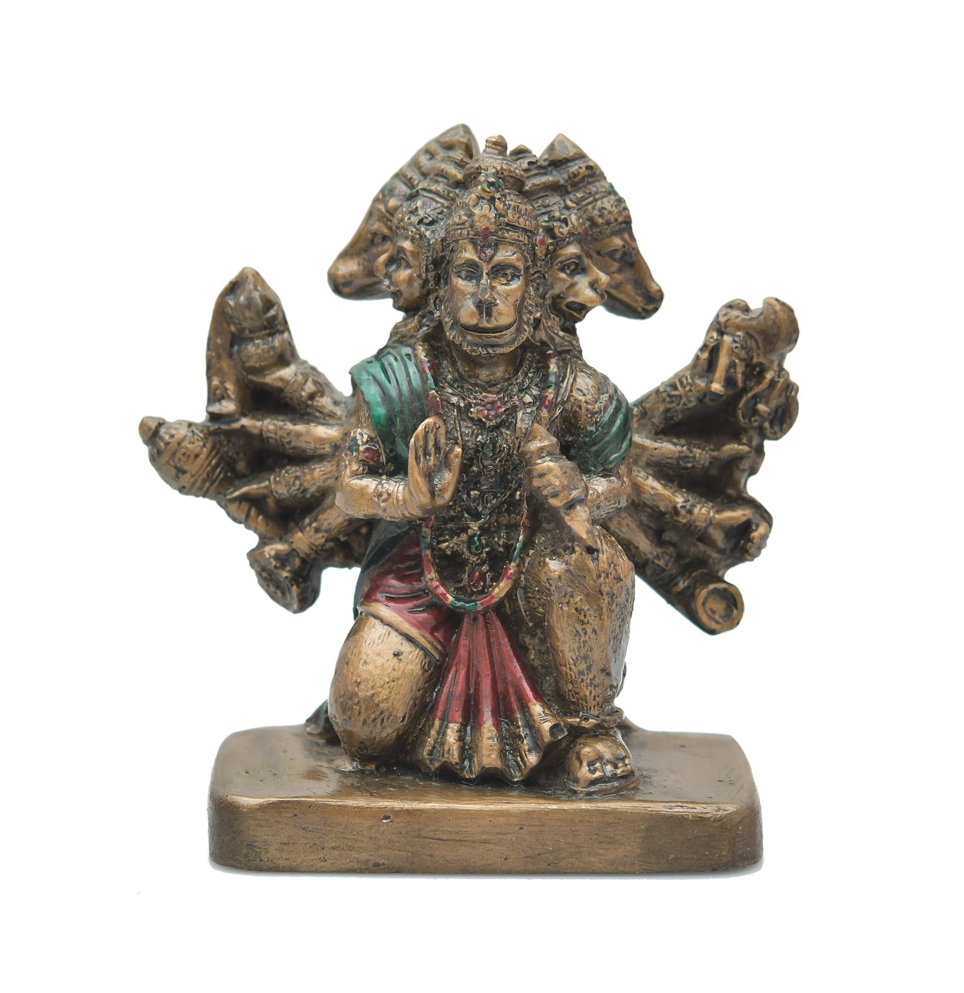 Archna Handicraft Polyresin Panchmukhi Hanuman Ji Murti Statue for Pooja Figurines Sculpture Bajrang Bali Idol (3.5 x 3 Inches) - Image 3 thumbnail