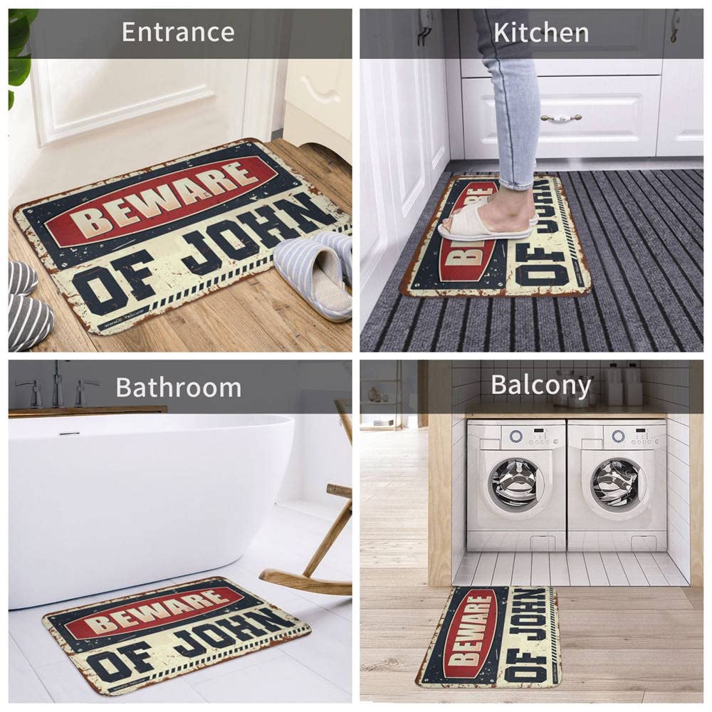 Zerbino per tenda Beware of John Rug Farmhouse Bagno Runner Tappeto (Dimensioni: 65 x 90 cm)