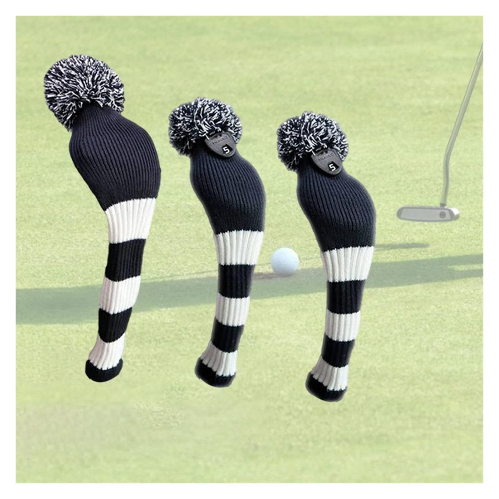 ANCLLO Set Di 4 Copricapi In Pelle PU Stile Vintage Golf Premium 1 3 5 - Foto 7