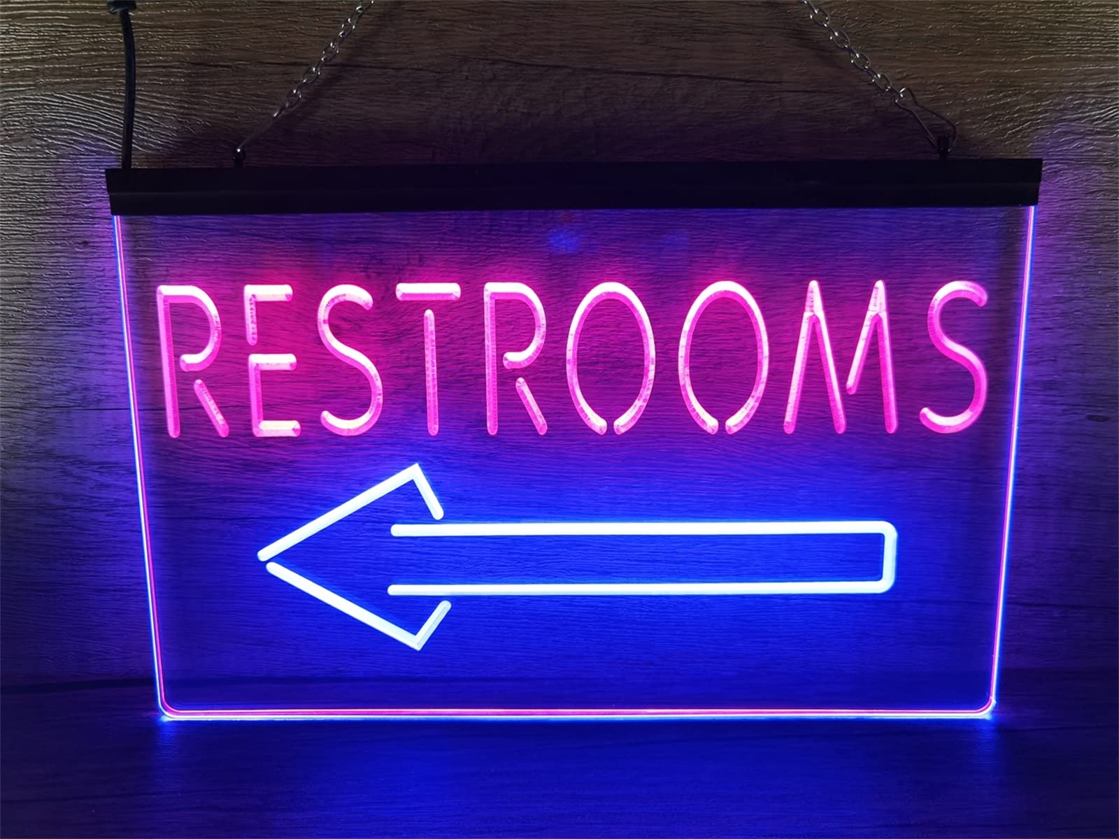 REWIS Letrero de neón LED para Inodoro Divertido, Luces de neón grabadas en 3D de Doble Color USB Personalizadas, para Bar, Centro Comercial, Entrada de baño, decoración Regulable,G,40x30cm