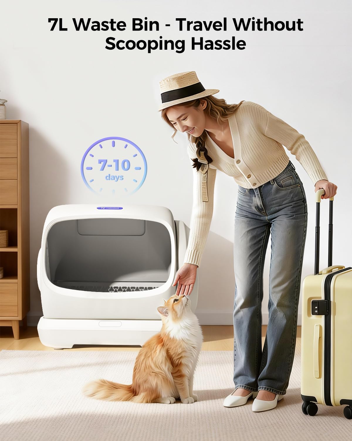 Self Cleaning Cat Litter Box Automatic Cleaning, XXXL Extra Large Electric Auto Litter Box for Multiple Cats, Smart Litter Tray with Anti-Pinch, APP Control, Odor-Free, Includes Liners - image 6