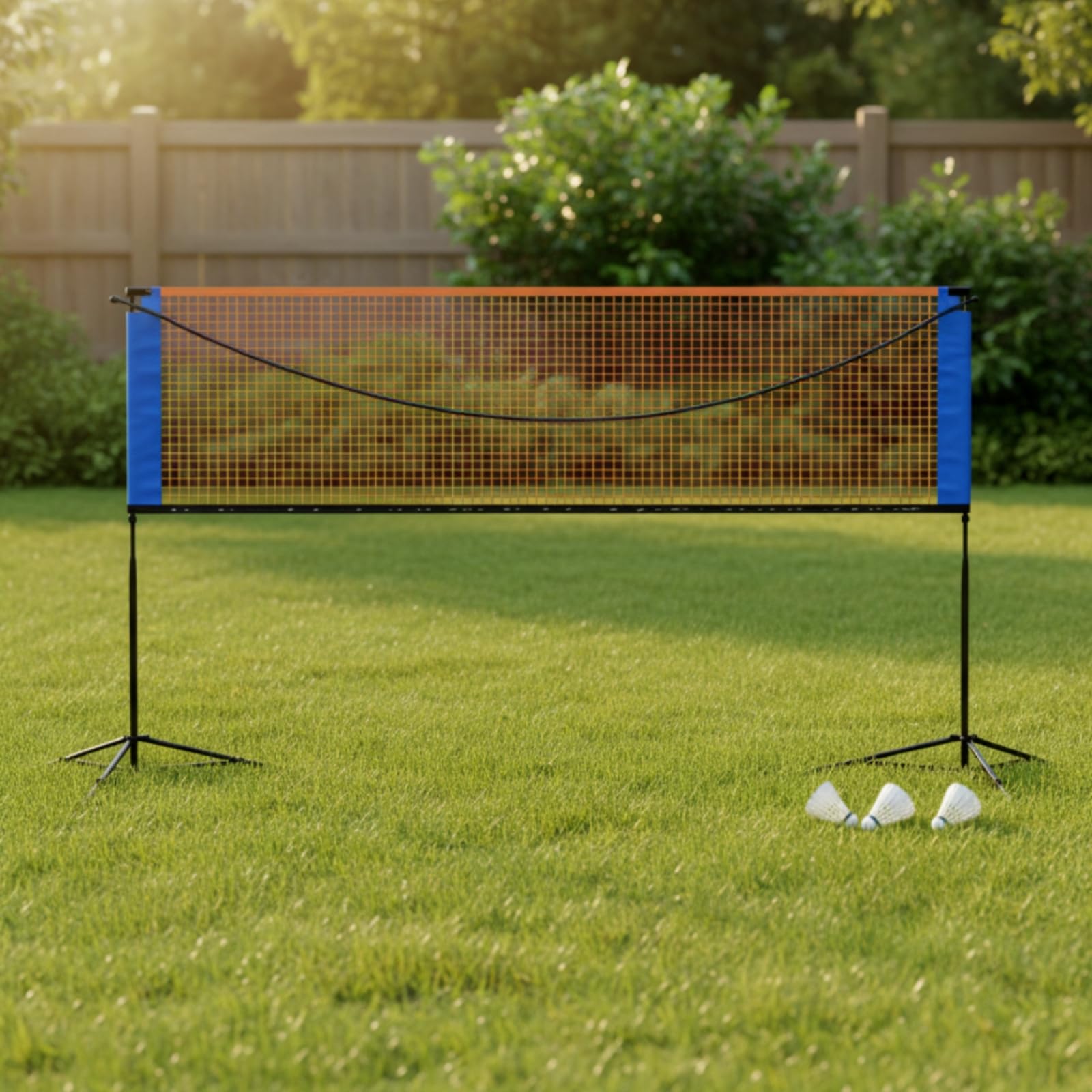 Qianly Rete da Badminton Tile Autonte Rete da Badminton con Durevole per Famiglie, Giardino, Palestra
