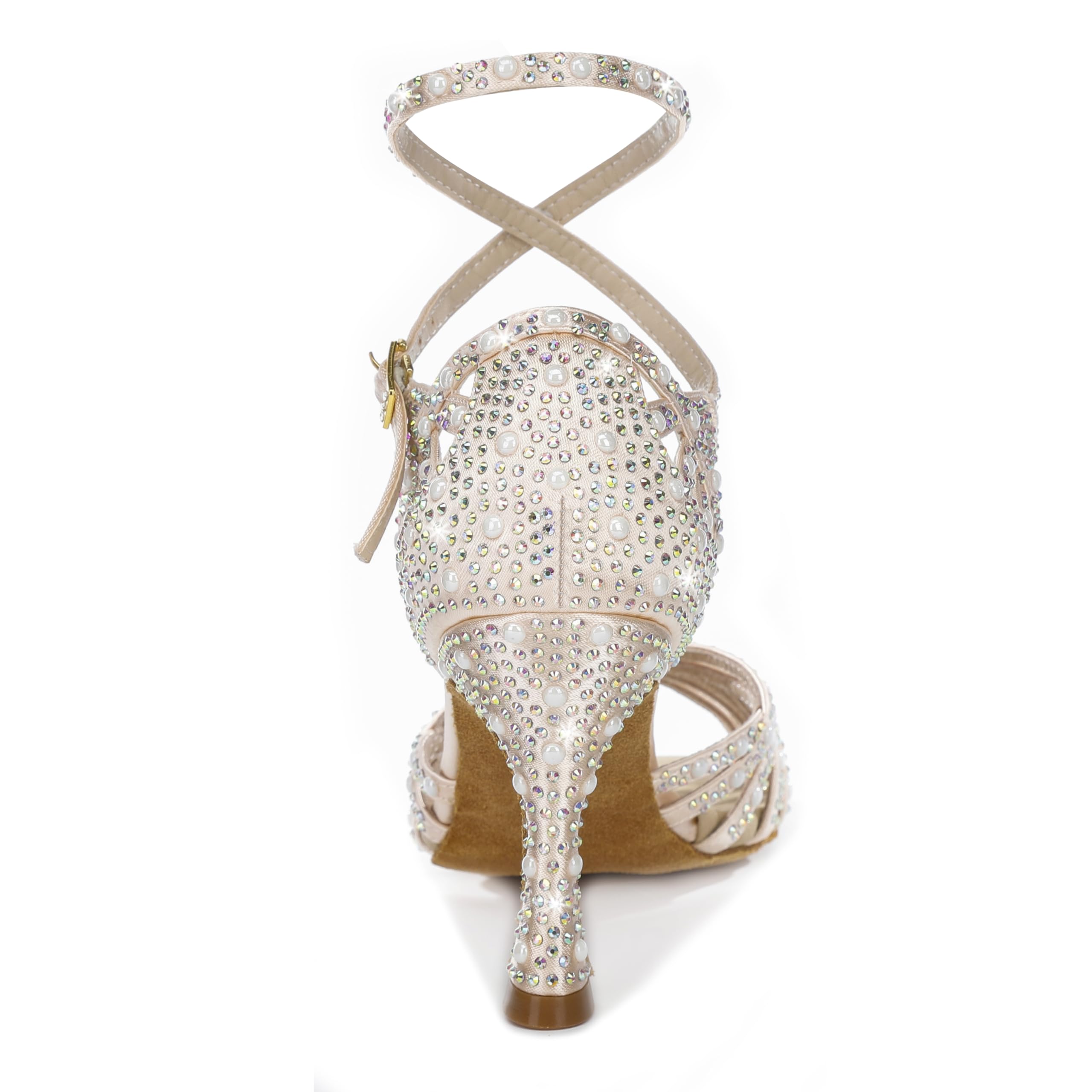 Latinsoul Y205-33 Damen Latein Tanzschuhe mit Strasssteinen High Heels Stylisch und bequem Verstellbarer Knöchelriemen Tanzsandalen für Gesellschaftstanz Salsa
