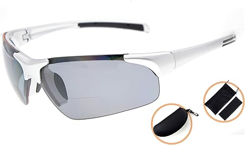 Miniatura 8 de Eyekepper TR90 - Lentes de sol bifocales polarizados sin marco irrompibles para deportes, Lente negro mategris.