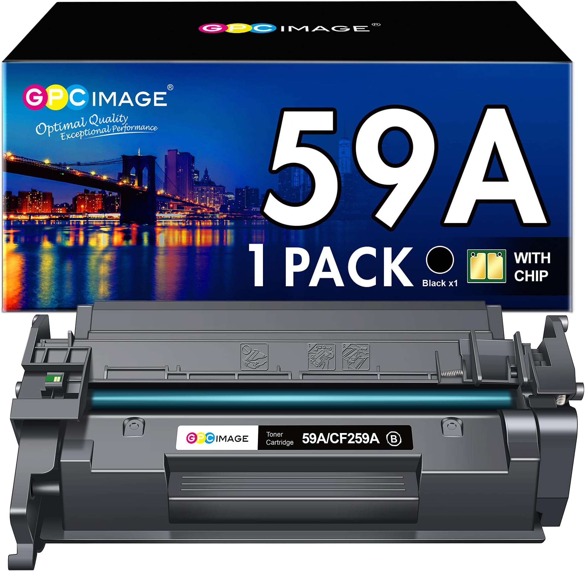 GPC Image(With Chip 59A CF259A Black Toner Compatibel for HP 59X CF259X for Laserjet Pro MFP M428fdw M428dw M428fdn M428 Laserjet Pro M404dn M404dw M404 M404n M304a M304