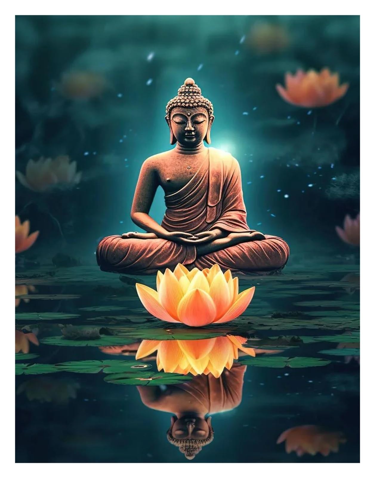 Tableau déco nature Bouddha pour chasser le stress avec une toile zen