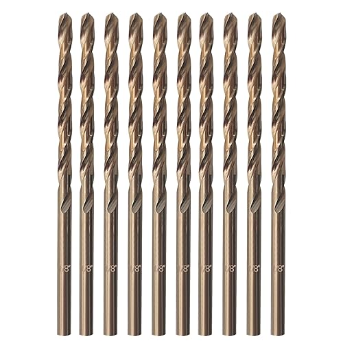 Vista 8 de Juego de brocas de cobalto, juego de brocas de metal para acero, metal endurecido, acero inoxidable, 21 brocas de 1/16 a 1/2 pulgadas con estuche