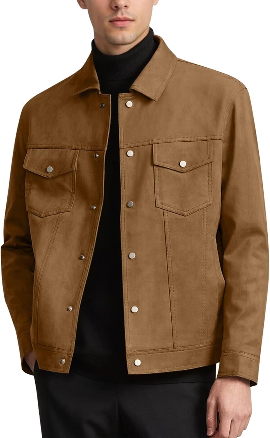 Mens Sport Coat Suede Jacket for Men Men's Casual Blazer Slim Fit Business Sports Coat Western Blazers for Men