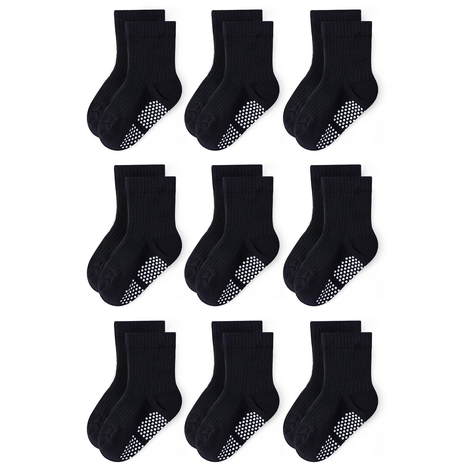 Baby Toddler Essentials Non-Slip Crew Socks for Unisex Boys Girls