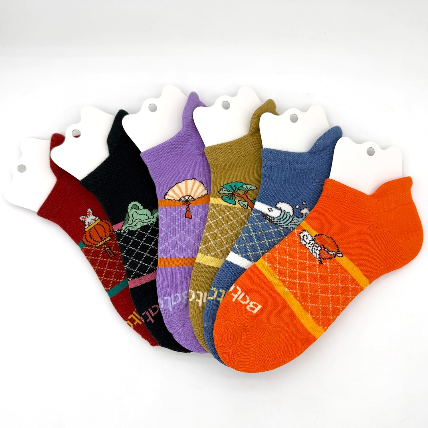 Womens Dopamine Color Ankle Socks 6 Pairs Running Athletic Cushioned Sole Socks With Tab - Image 7