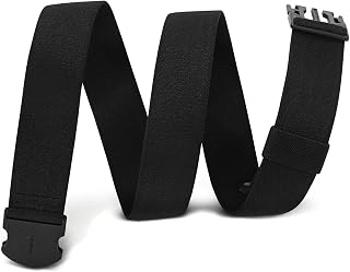 WHIPPY Unisex Elastic Stretch Belt for Men Women - No Metal Buckle Adjustable Adventure Web Belt Fits 55"