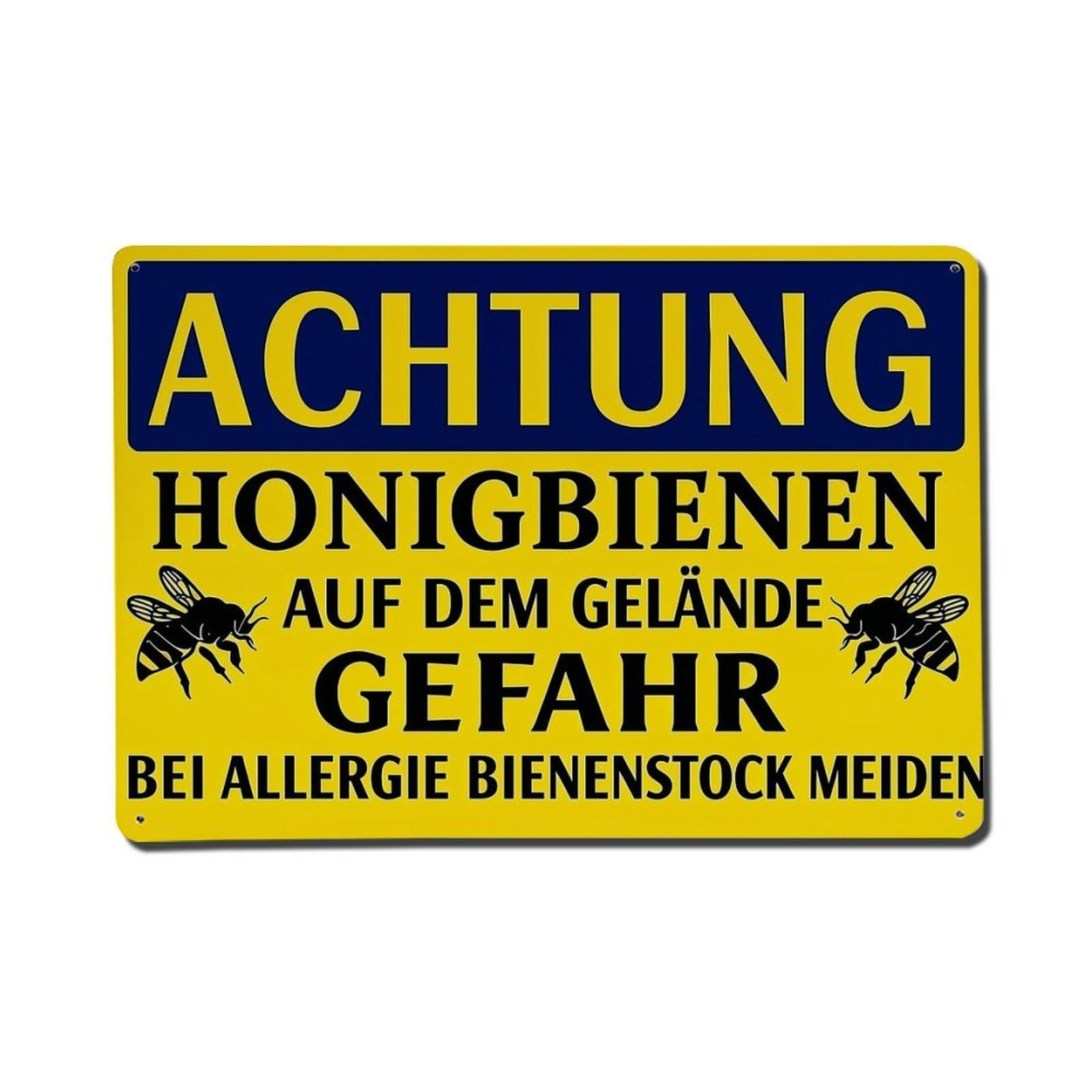 Jdfenggu Vintage Achtung Honigbienen Auf Dem Gelande Retro Metal Tin Sign, Metal Poster For Bar, Home, Man Cave, Kitchen, Laundry Room Art Decor 8X12 Inch