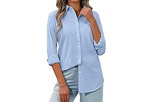 Long Sleeve Linen Women's Button-Down Shirt: Elegance and Comfort
