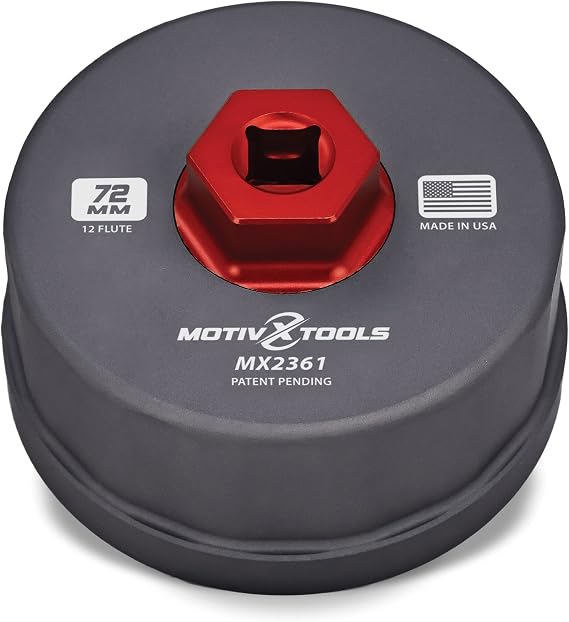 Motivx Tools MX2361-US 72mm 12 Flute Precision CNC Machined Transmission Filter Wrench - Compatible with 29539579 Allison Filter for Duramax