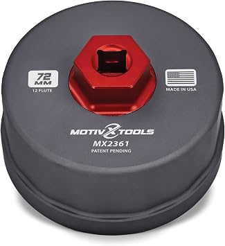 Motivx Tools MX2361-US 72mm 12 Flute Precision CNC Machined Transmission Filter Wrench - Compatible with 29539579 Allison Filter for Duramax