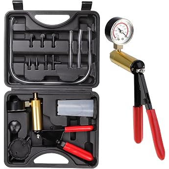 WiMas Vacuum Pump Vacuum Tester Vacuum Pump Car Hand Vacuum Pump Brake Bleeding Device Vacuum Pump with Vacuum Meter, Adapter
