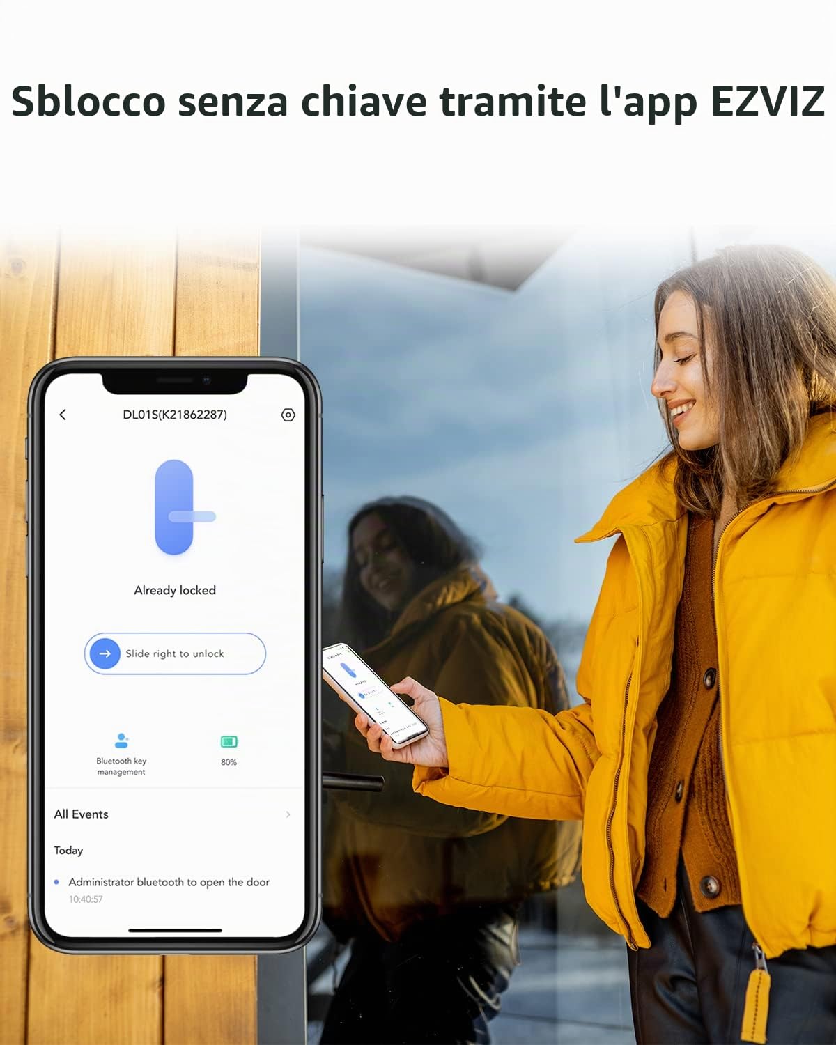 EZVIZ Smart Lock, Serratura Elettronica, Serratura Intelligente con modulo Wi-Fi Integrato, Apriporta Elettrico con Keypad Touch e Gateway Domestico, Facile da installare