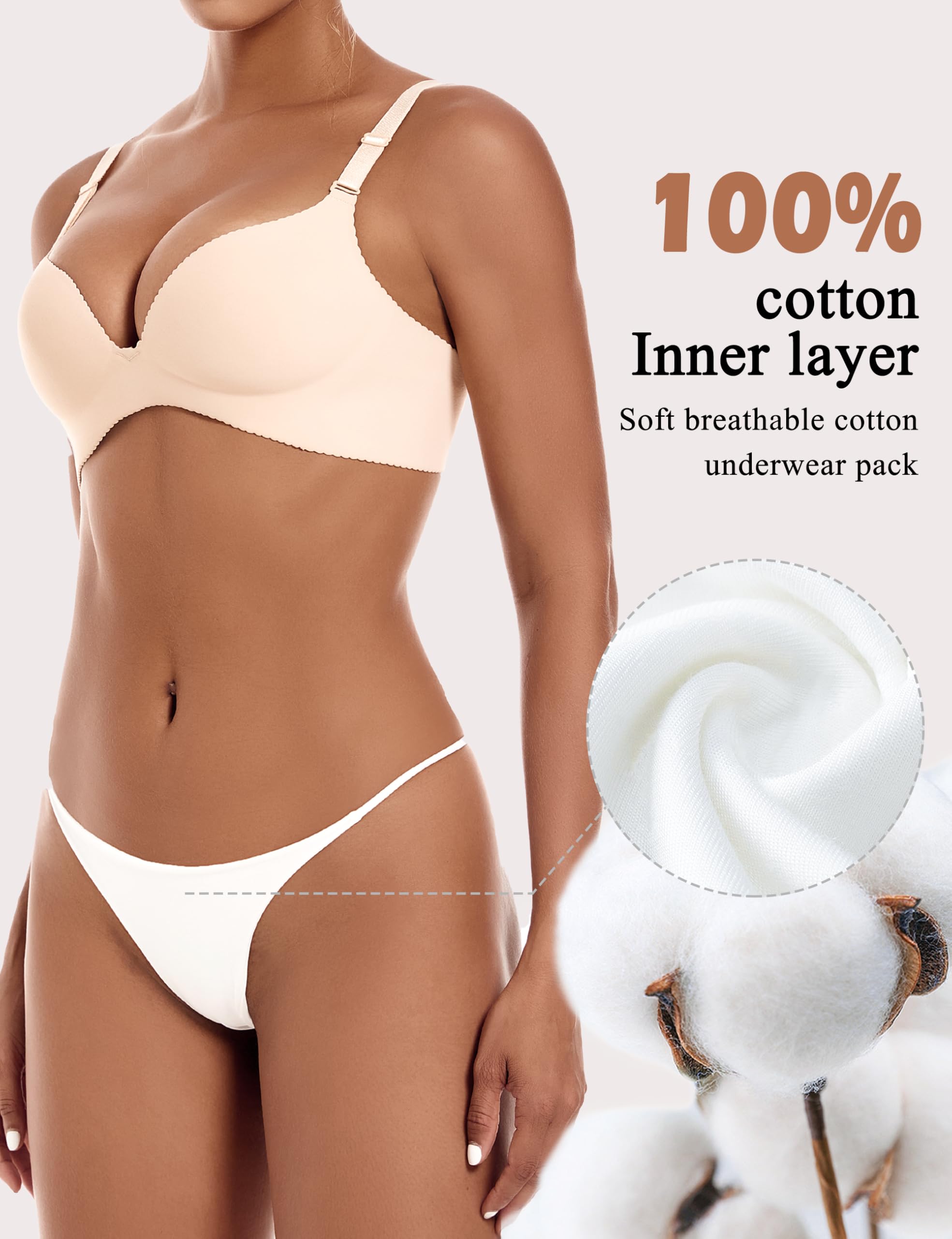 VISSAY Tanga para mujer, tanga de cintura baja con espalda en T de algodón sin costuras ropa interior sexy tanga de bikini tanga, 32 amarillo, XXL