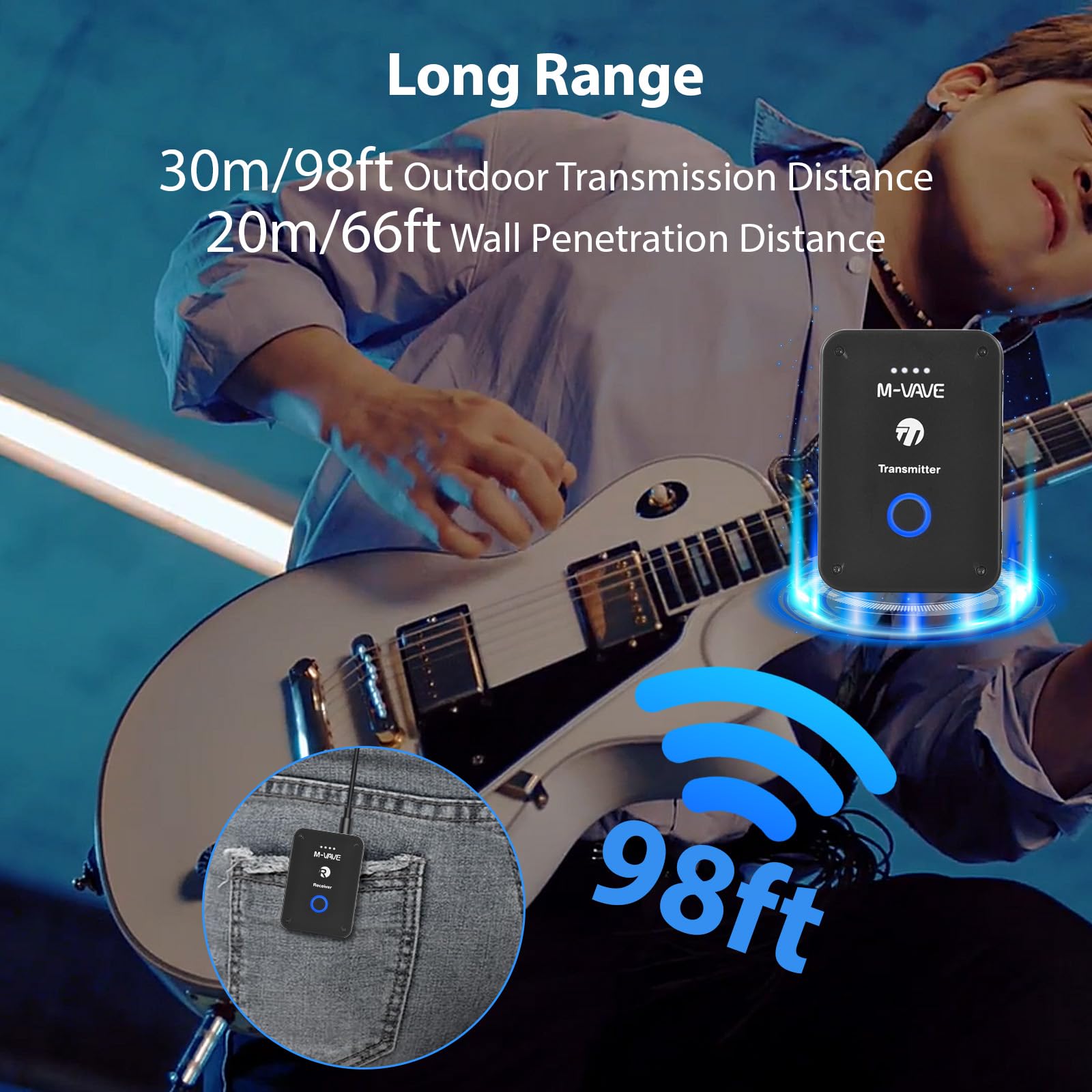 Système Émetteur-Récepteur Audio Sans Fil 2.4GHz - Transmission Jusqu'à 40m, Qualité Studio