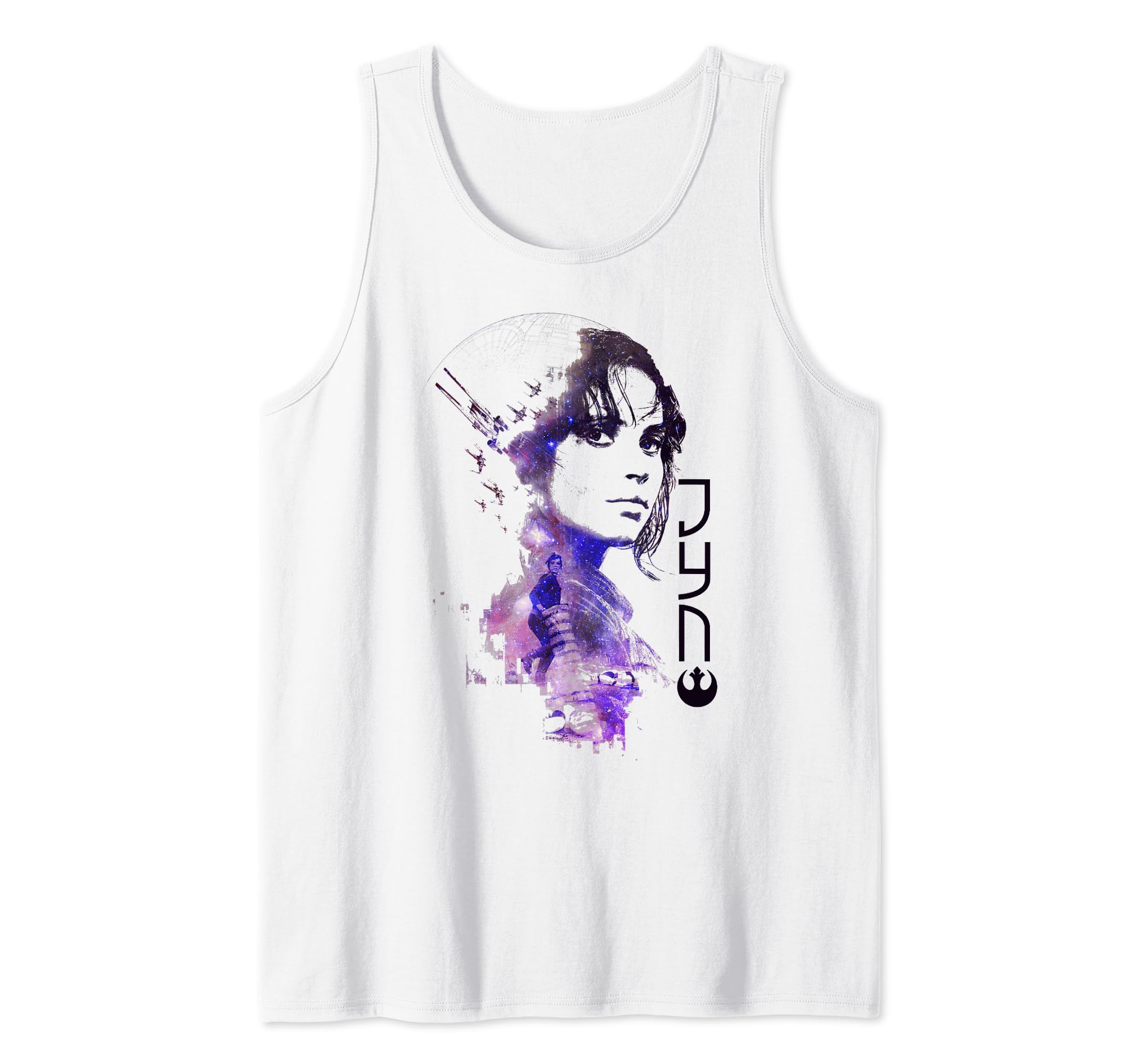 Star Wars Rogue One Jyn Fade Death Star Tank Top, White