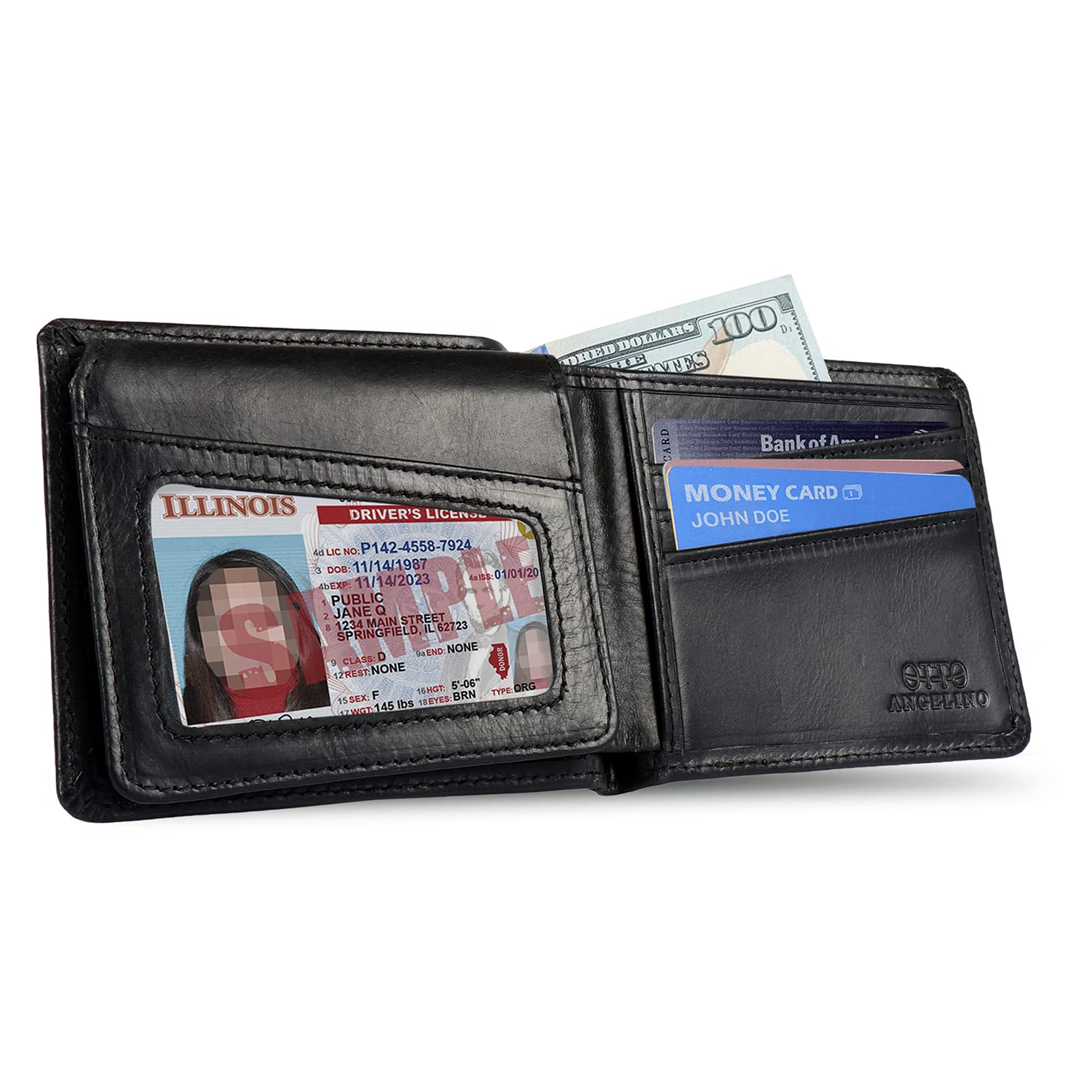 Crypto Wallet Otto Angelino RFID Blocking Cartera Cuero Para Costa Rica Passport  Wallet