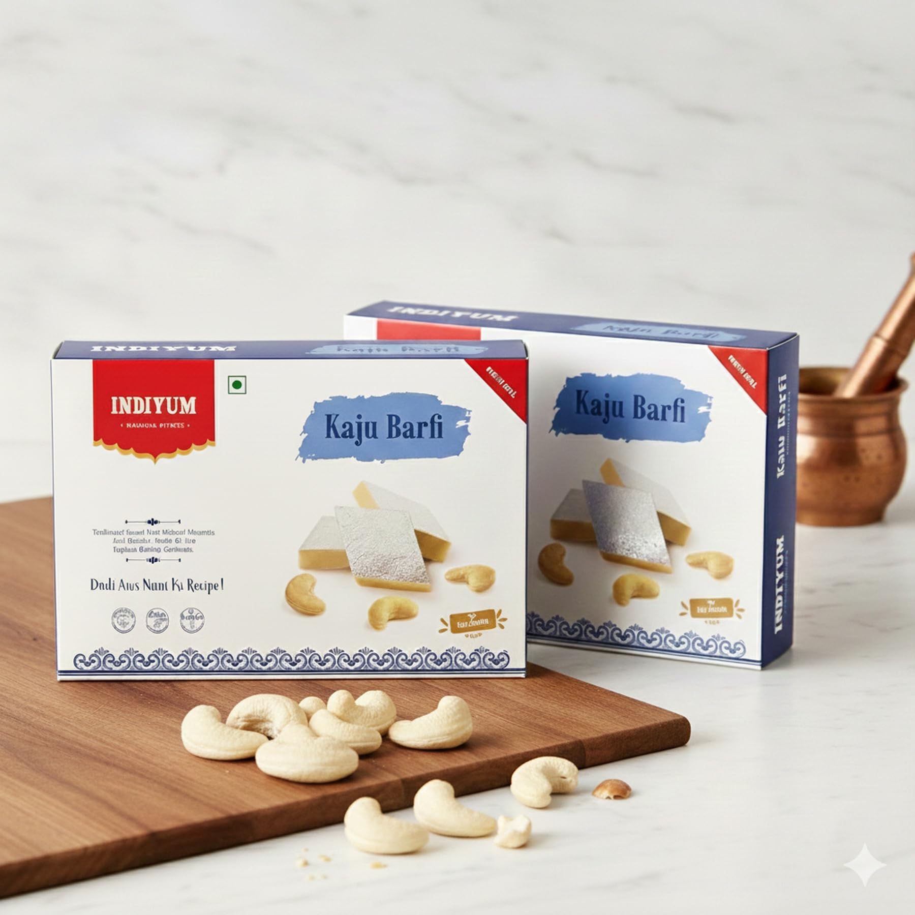 Indiyum Indian Sweet Kaju Burfi (Kaju Katli) (400 Gm)