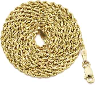 アクセサリー 10K Gold Rope Necklace 56cm 2mm Amazon.com: 10K Yellow Gold 2.5mm 18