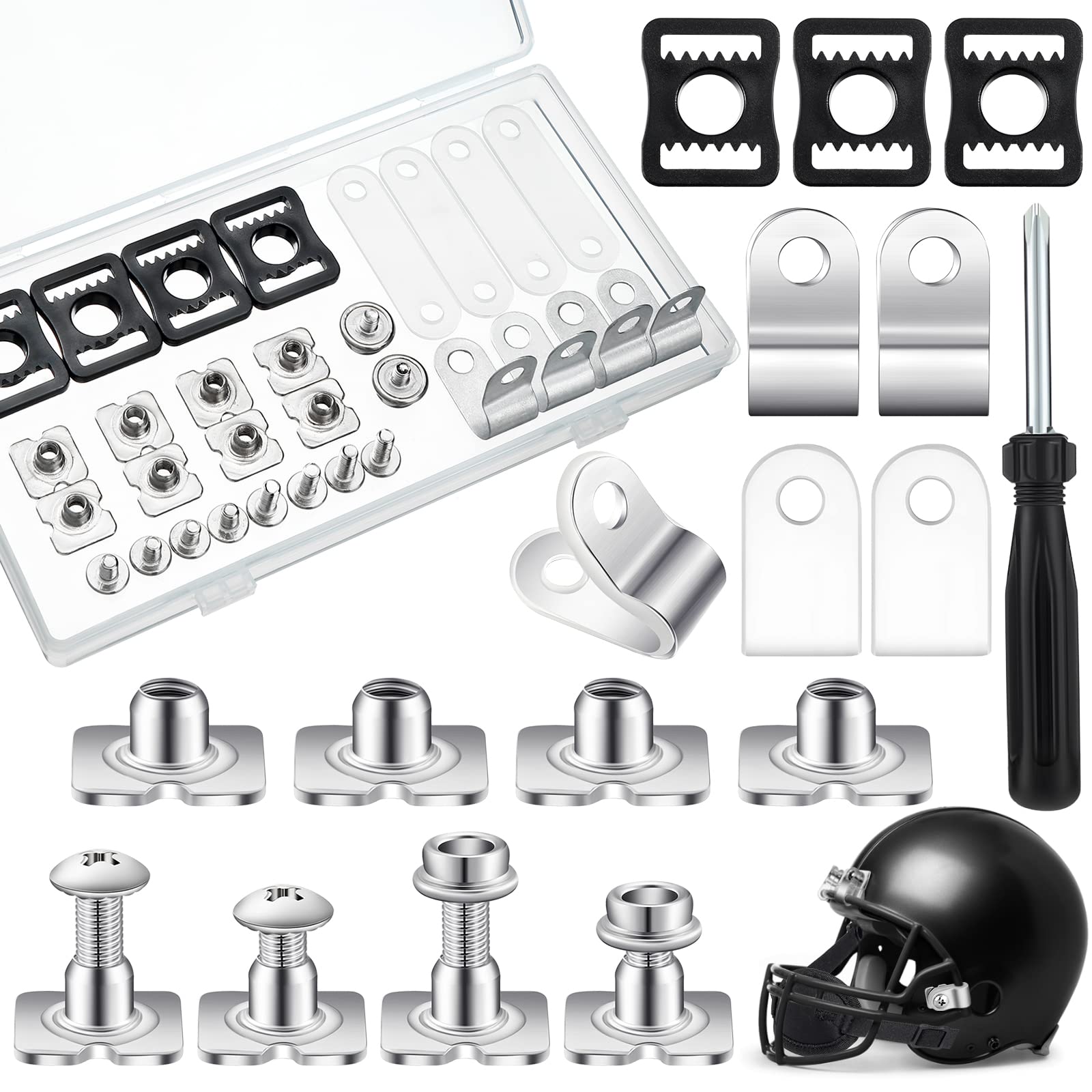 Dunzy 26 Pcs Football Helmet Repair Kit with Screwdriver